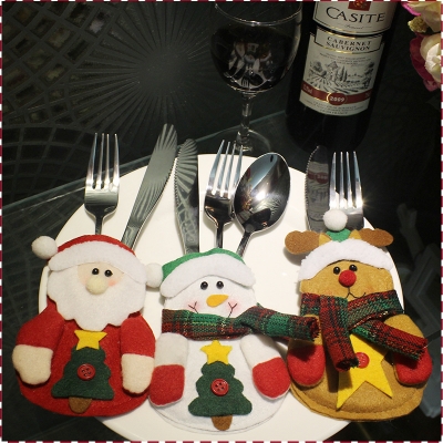 Christmas knife and fork bag knife and fork sets of Christmas decorations 3 sets