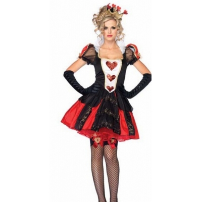 New Alice in wonderland Queen of Heart Ladies Women Fancy Dress Costume
