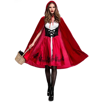 2017 Europe and the United States Halloween little red cap clothing adult cosplay service party loaded little red hat nightclub queen dress