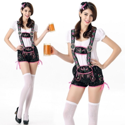 Beer suit Germany Meni Dark Beer Festival clothing bar waiter stage costumes