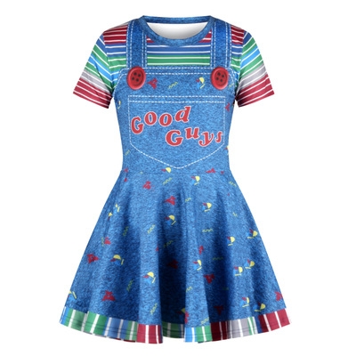 New ravena toy killer digital print girls dress short sleeve summer hot short skirt