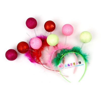 Glitter powder foam ball headband with spring cute fashion European and American children's headdress headband bee