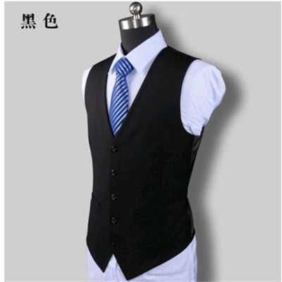 Spring and autumn suit vest men's vest slim Korean version of the formal wear tooling British gray best man suit vest