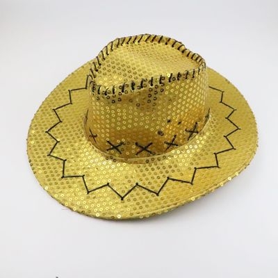 Stage sequined western cowboy hat outdoor travel leisure unisex sun hat summer cool rider hat