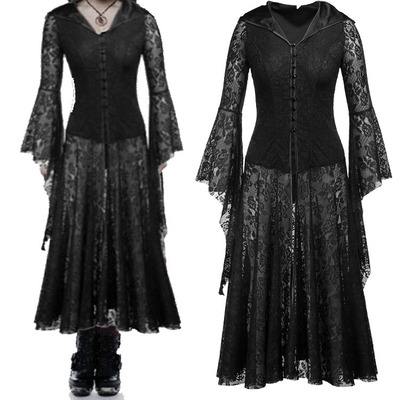 European and American autumn and winter skirts, medieval retro long skirts, gothic style Halloween lace dresses