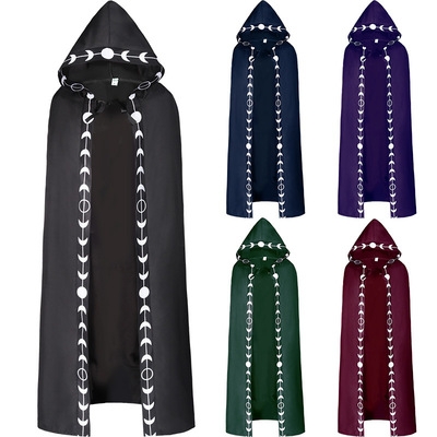Hooded cloak Medieval Renaissance 5-color cloak Halloween cosplay costumes film and television cos costumes (embroidered version)