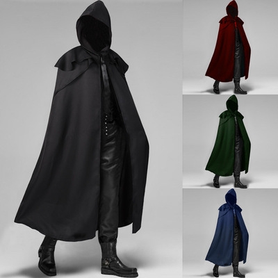 2021 winter new spot Halloween party medieval 4-color cloak Gothic men's long cloak