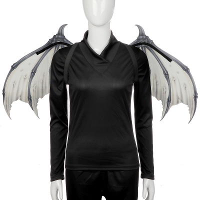 Halloween carnival party props creative foldable black and white non-woven fabric devil bone wings