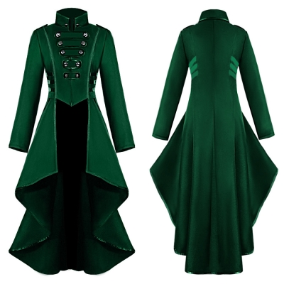 2022 New Medieval Dress Tuxedo Women's Lapel Irregular Hem Retro Long Top