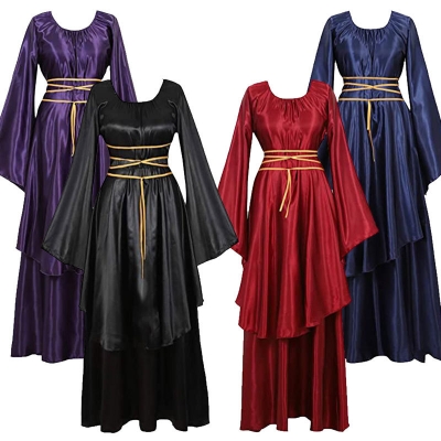 European and American large size medieval renaissance festival dress witch costume stage show COSPLAY long dress