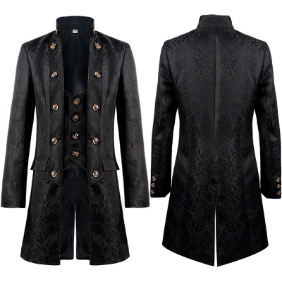 2022 New Christmas European and American men's coat solid color fashion steam vintage retro uniforms