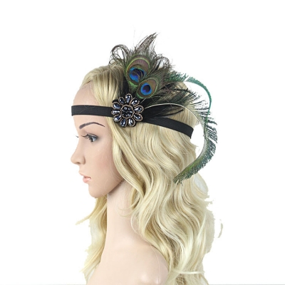 European and American hairdressing feather retro hair accessories stage table performance bride's ball show wild party clothing accessories