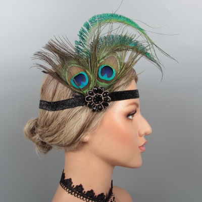 LowosaiWor Gatsby feather headpiece headgear set feather hair band