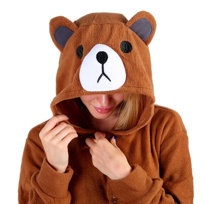 Brown Bear cartoon one-piece pajamas
