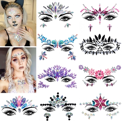 New face drill stickers acrylic drill stickers face stickers art party decoration face stickers