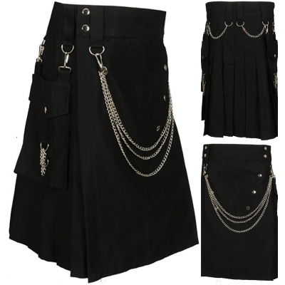 Hot selling Scottish holiday dress men's chain pleated skirt