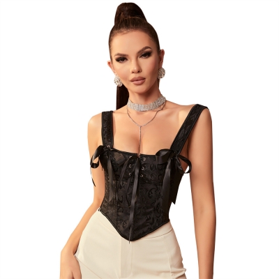 Europe and the United States can wear retro pull ropes women's satin vest -style bray tight waist training tight corset large size