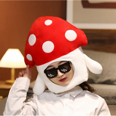 Plush Toys Holding Mushroom Head Hands Red Umbrella Hat Photo Prop Photo Performance Performance