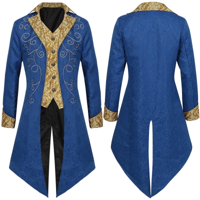 2023 new European and American Halloween Trimchida Tail Tail Middle Ages Vintage Past Paste Men's Coat