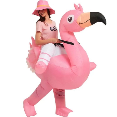 New Halloween Festival Funny Doll Inflatable Suit Animal Adult Mount Pink Flamingo Inflatable Suit