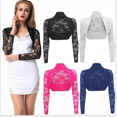 European and American lace small shawl hollow cardigan spring and summer all-match women's clothing sun protection jacket