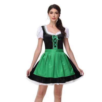 2024 New German Munich Beer Festival Stage Performance Costume Maid Costume Short Sleeve Dress