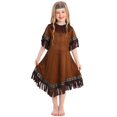 Halloween costume Native American primitive tribe tassel skirt Indian stage performance