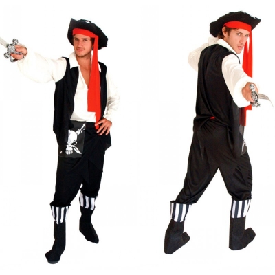 Halloween cosplay costumes adult men's stage costumes skeleton pirate costume pirate