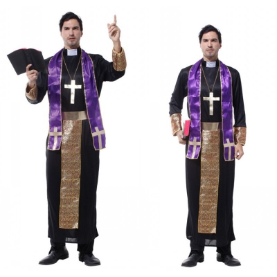 Halloween cosplay costumes, masquerade costumes, adult priest costumes