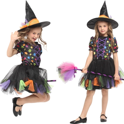 Halloween Cosplay Costumes Children's Magic Witch Tutu Witch Party Costumes