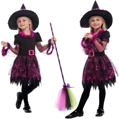 Halloween Cosplay Costumes Children's Magic Witch Skirt Tutu Witch Costume