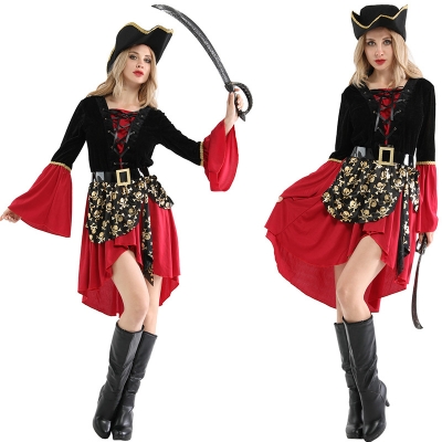 Halloween Cosplay Costume Adult Women's Pirate Costume Stage Performance Costume Pirate Princess Dress