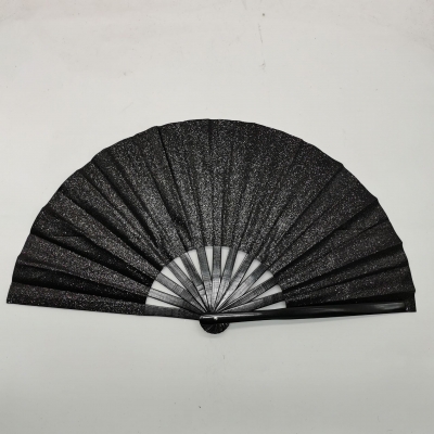 Glitter Kung Fu Fan 33cm Bamboo Bone Fan Wholesale Scallion Powder Fan Large Folding Cloth Fan