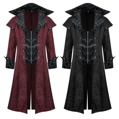 New European and American medieval Halloween coat/jacket, retro outerwear, men's gothic dark costume