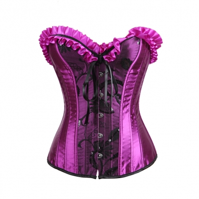 Purple lace body shaping top European and American palace corset