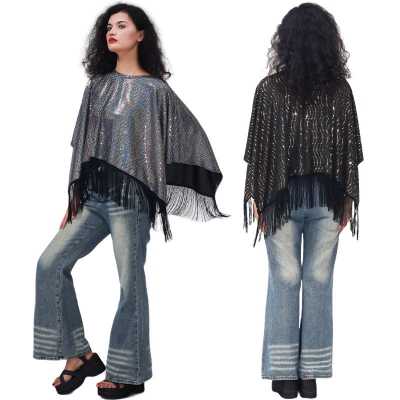 New style tassel cape loose European and American women's shawl performance costume