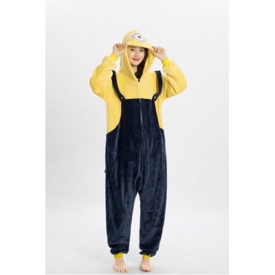 Flannel cartoon animal one-piece pajamas Minions