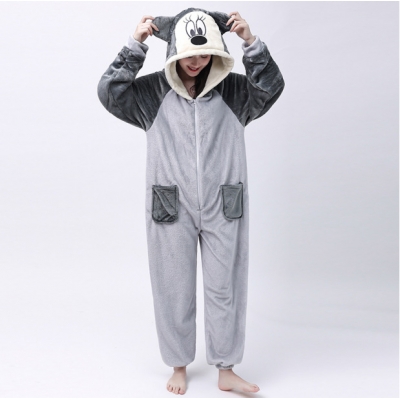 Flannel cartoon animal one-piece pajamas Mickey