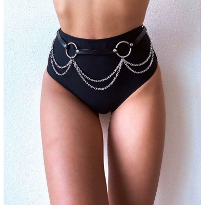 European and American new punk Gothic chain decorative belt personality fashion waist corset circle belt waist chain