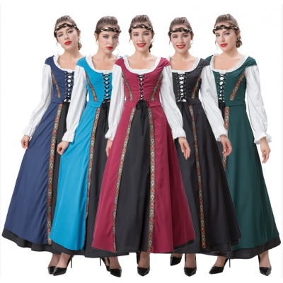 Halloween costume Victorian medieval waist-slimming court waist-length dress two-piece suit
