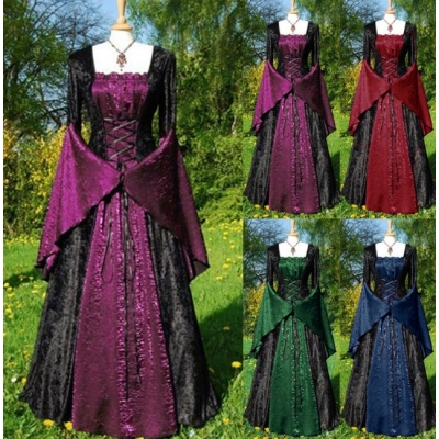 European and American medieval period European court style retro party dress dress women's long skirt