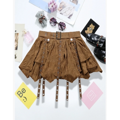 New retro ballet style irregular design hem ribbon skirt high waist slim skirt for women