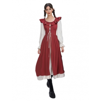Renaissance Dress Womens Medieval Renaissance Fairy Dress Long Sleeve