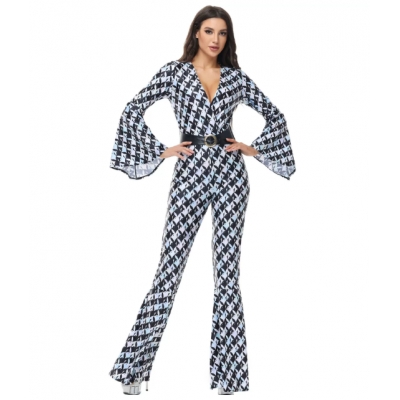 80s retro-style diamond-patterned disco costume/outfit for Halloween and hippie-themed parties