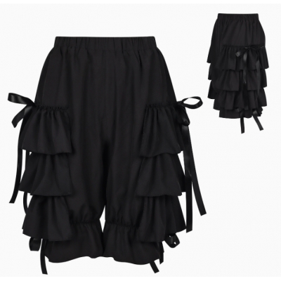New Lolita cosplay shorts for women, summer lantern pants, spring and summer Japanese style ruffled high-waisted elastic pants for outerwear