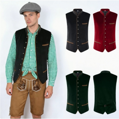 German classic beer men's Ricardo style vest Bavarian traditional festival party attire