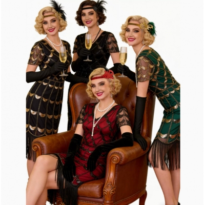 European and American 1920s Gatsby sequined dress for prom parties, Latin dance dresses, retro tassel clothing