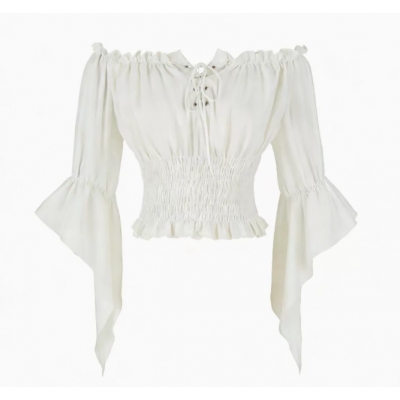 2026 New European and American Style Top with a French Chic Design and Multi-Color Tie-Waist Design