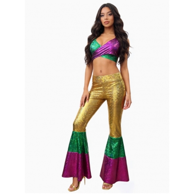 2026 Carnival Party Set Retro Disco Set Glossy Performance Costume Halloween Set