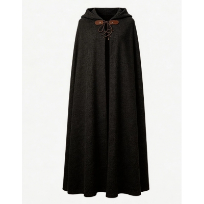 Medieval adult cotton and linen cloak, Halloween wizard, hobbit, sorcerer, elf cosplay cape, in stock.